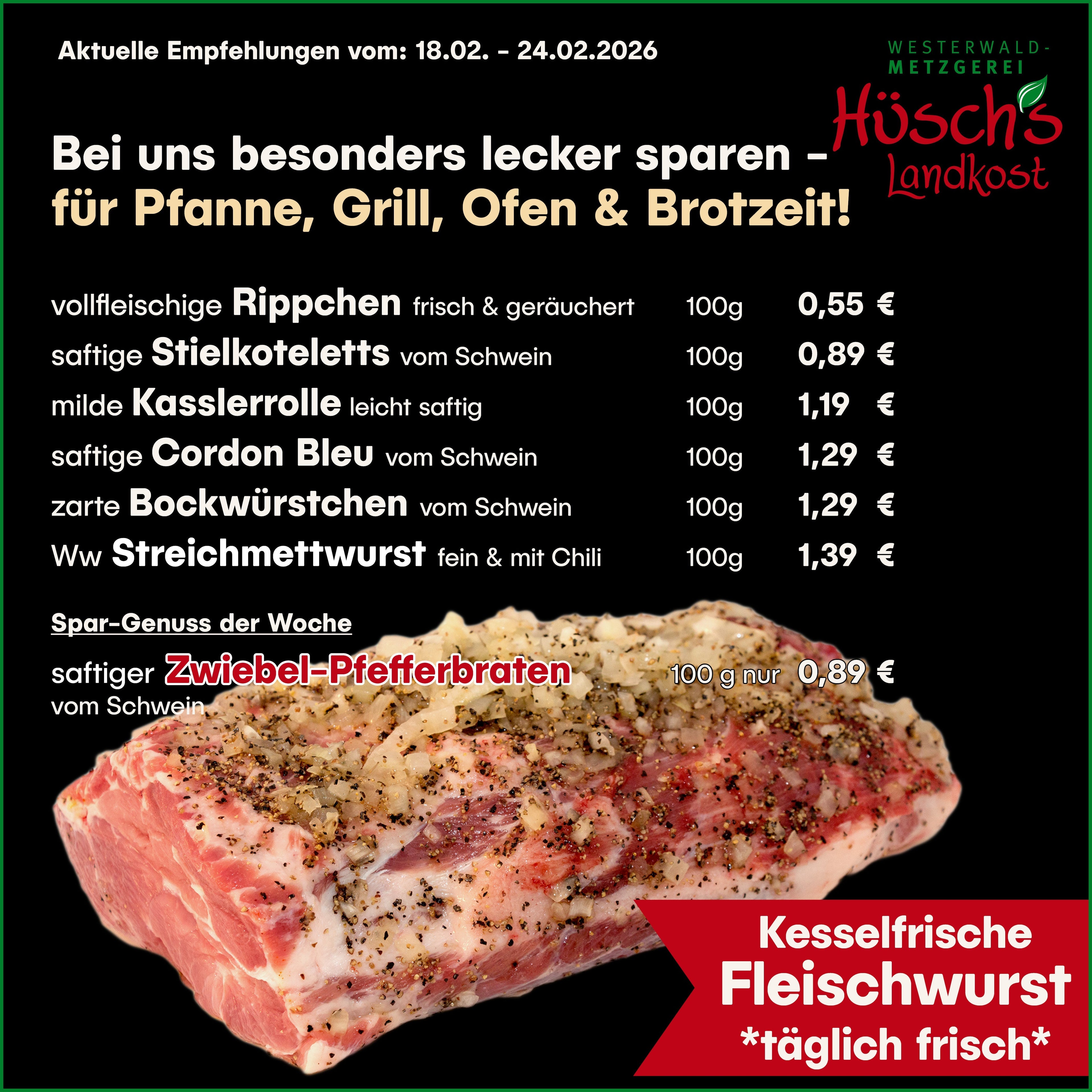 Aktuelle Angebote bei Hüsch´s Landkost!