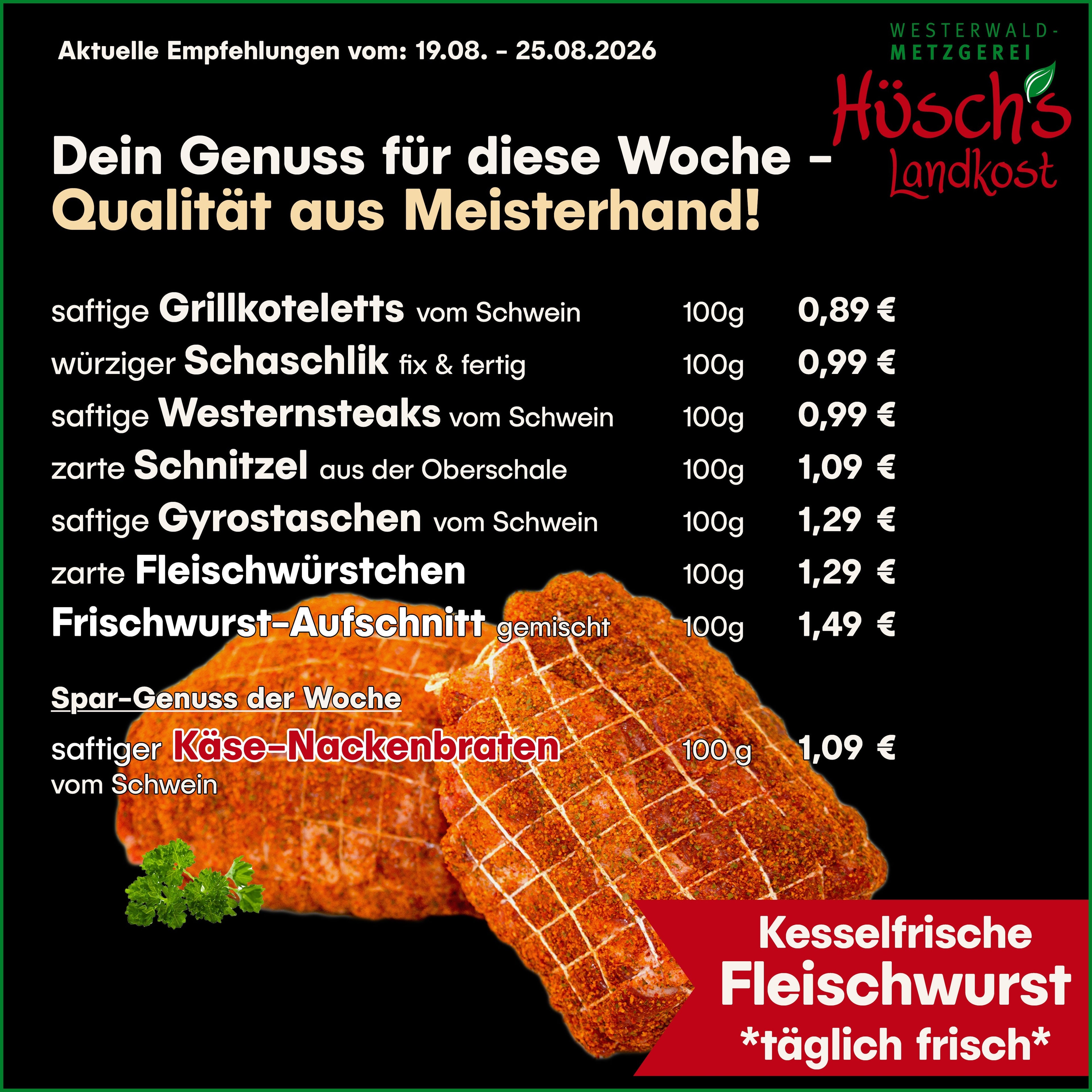TOP-Empfehlungen bei Hüsch´s Landkost!