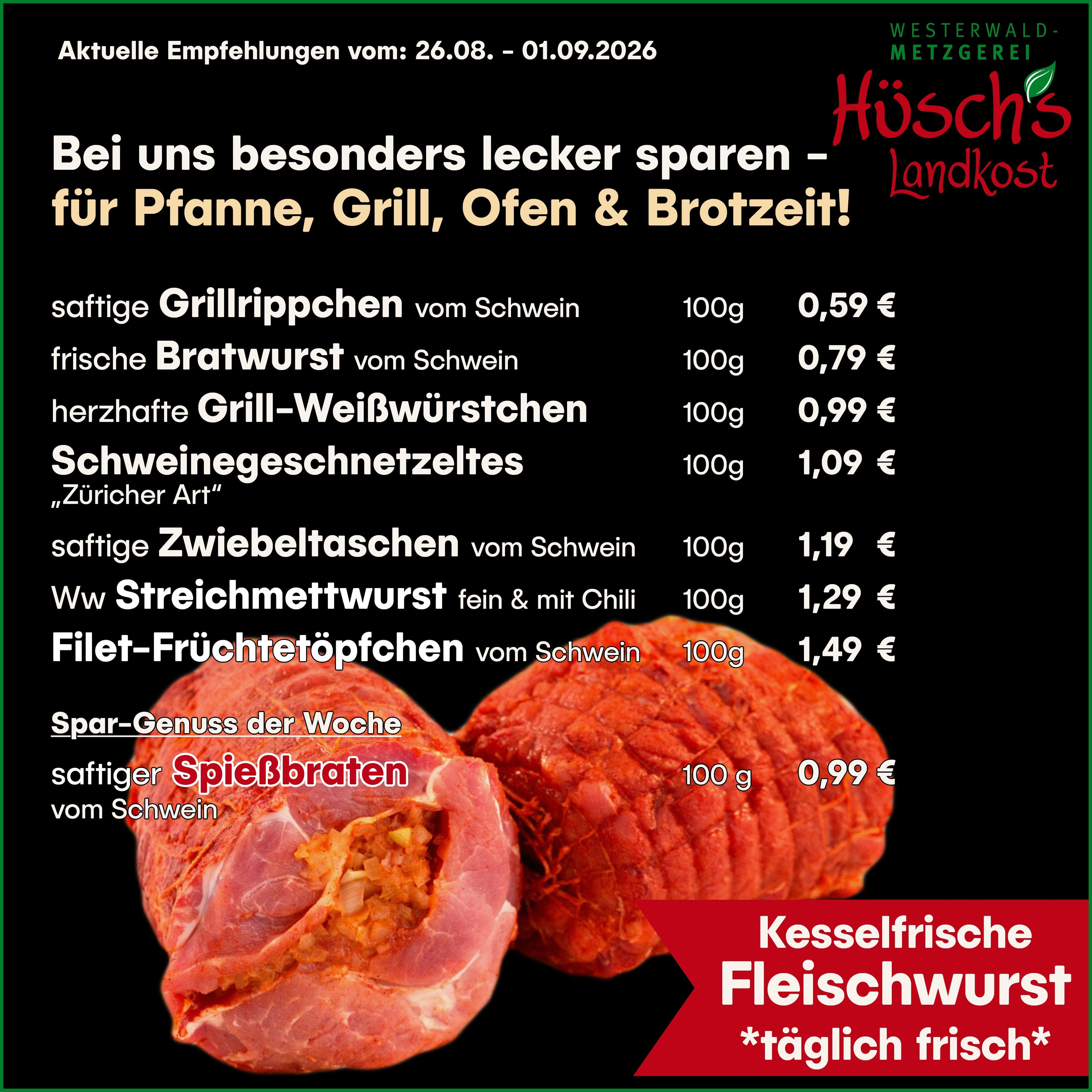 Top-Empfehlungen bei Hüsch´s Landkost!