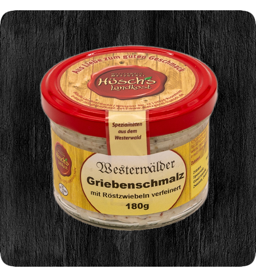 Griebenschmalz mit Röstzwiebeln – Hüschs Landkost GmbH - Westerwald ... Griebenschmalz mit Röstzwiebeln – Hüschs Landkost GmbH - Westerwald ...